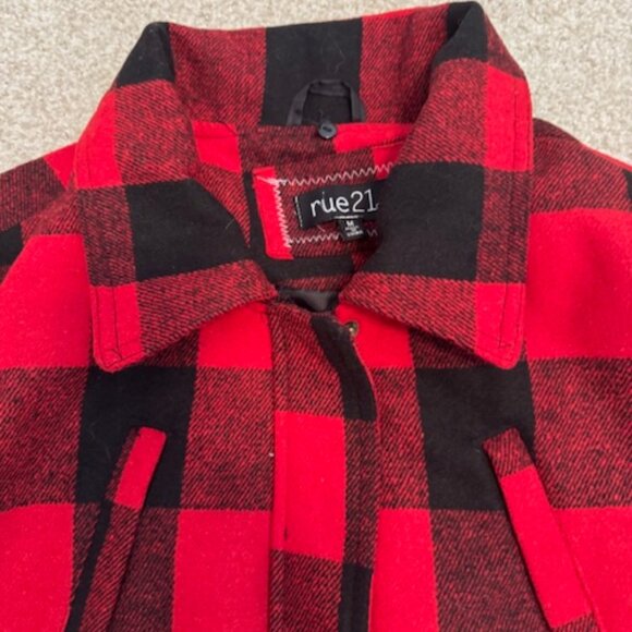 Rue 21 Buffalo Plaid Anorak Jacket - Women's Medium - Picture 2 of 15